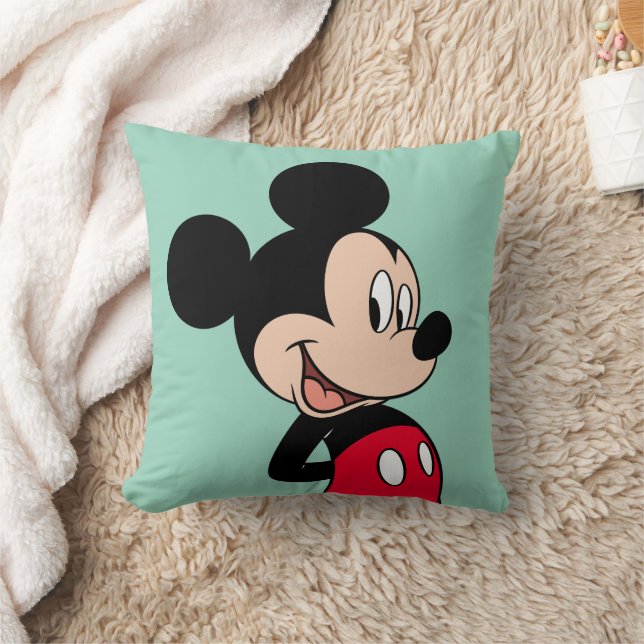 Mickey Mouse Hands Behind Back Throw Pillow (Blanket)