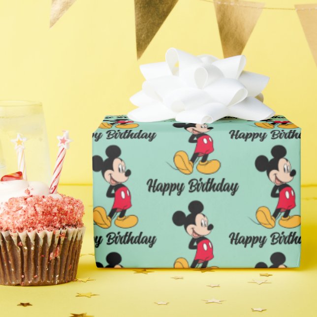 Mickey Mouse Hands Behind Back Wrapping Paper (Birthday Party)