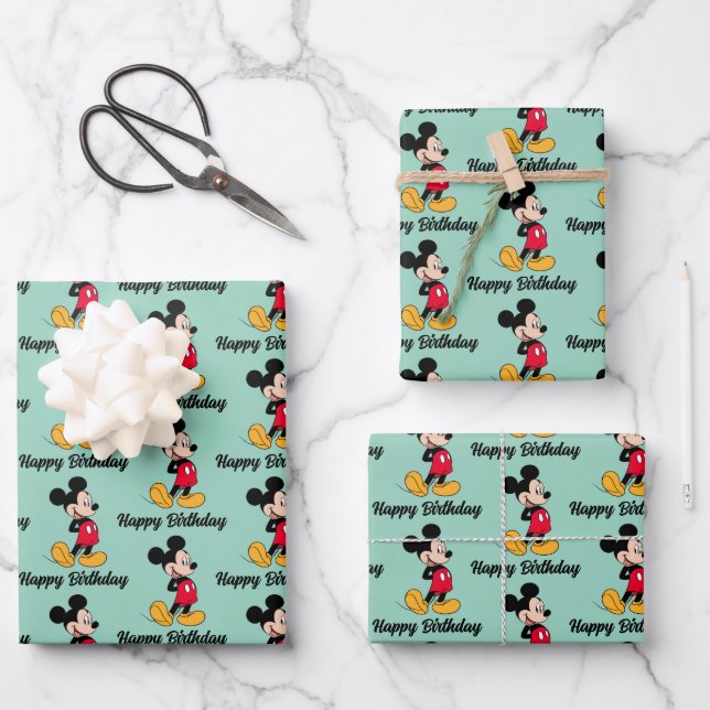 Mickey Mouse Hands Behind Back Wrapping Paper Sheet (Front)