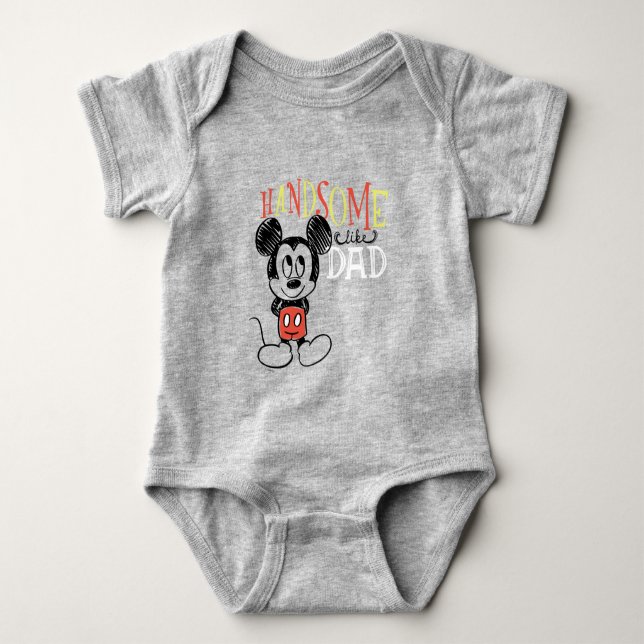 Mickey Mouse | Handsom Like Dad Baby Bodysuit (Front)