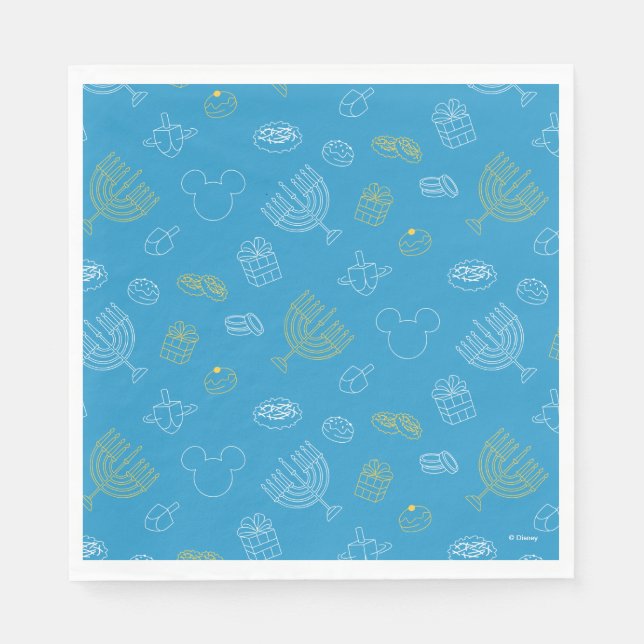 Mickey Mouse | Hanukkah Icons Pattern Napkin (Front)