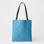 Mickey Mouse | Hanukkah Icons Pattern Tote Bag<br><div class="desc">Happy Hanukkah from Mickey! This fun graphic features all your favourite Hanukkah things in a simple blue,  white and yellow pattern.</div>