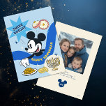 Mickey Mouse Happy Hanukkah - Family Photo Holiday Card<br><div class="desc">Send warm wishes for the Festival of Lights with this enchanting family photo holiday card featuring Mickey Mouse! This delightful Hanukkah design showcases a menorah, dreidels, and festive accents alongside space for your favourite family photo. Perfect for sharing joy and light with loved ones, this customizable card adds a touch...</div>
