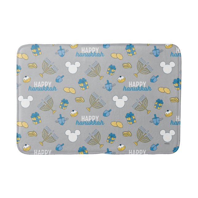 Mickey Mouse | Happy Hanukkah Pattern Bath Mat (Front)