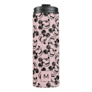 Mickey Mouse Head   Pink Sketch Pattern Thermal Tumbler