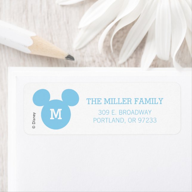 Mickey Mouse Head Silhouette | Blue with Monogram (Insitu)