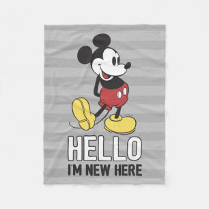 Mickey Mouse   Hello I'm New Here Fleece Blanket
