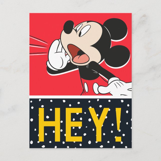Mickey Mouse - Hey! Postcard (Front)
