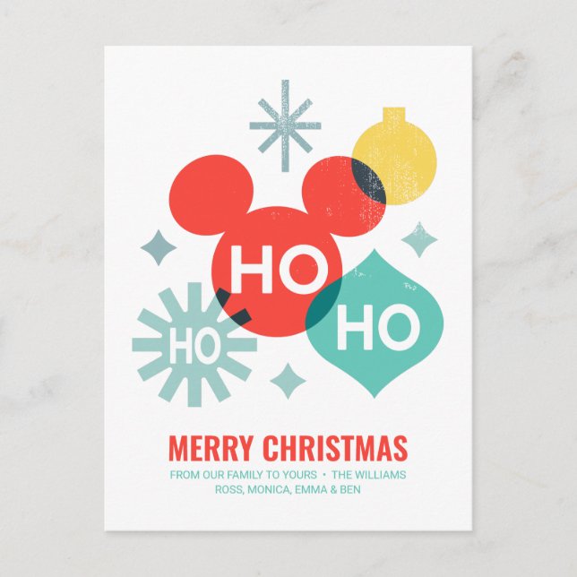 Mickey Mouse | Ho Ho Ho Merry Christmas Holiday Postcard (Front)