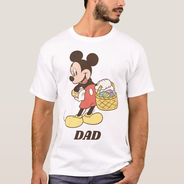 Mickey Mouse Holding Basket of Easter Eggs T-Shirt (Front)