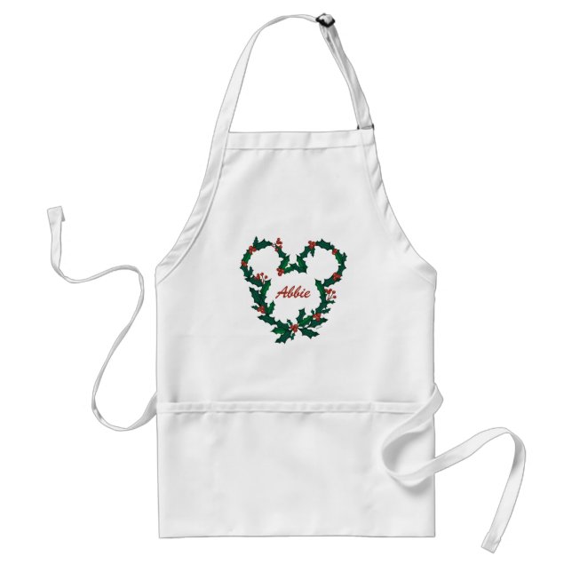Mickey Mouse Holiday Wreath Standard Apron (Front)