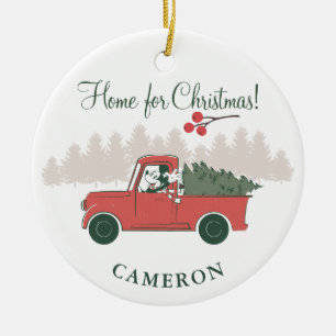 Mickey Mouse   Home for Christmas Ceramic Ornament