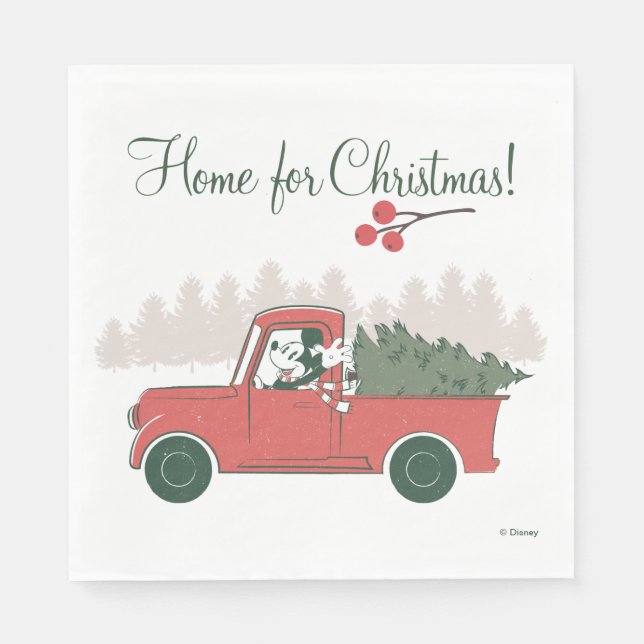 Mickey Mouse | Home for Christmas Napkin (Front)