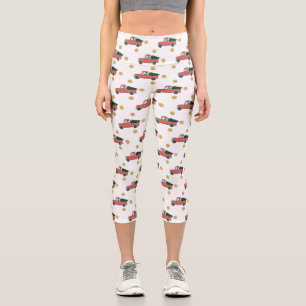 Mickey Mouse   Home for Christmas Pattern Capri Leggings