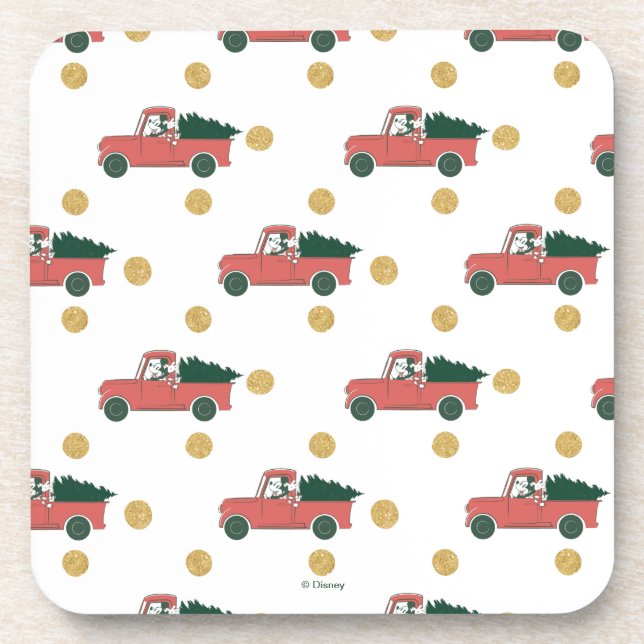 Mickey Mouse | Home for Christmas Pattern Coaster (Front)