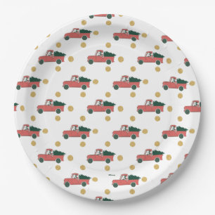 Mickey Mouse   Home for Christmas Pattern Paper Plate