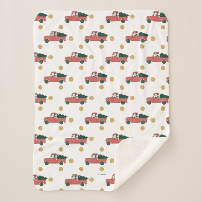 Mickey Mouse | Home for Christmas Pattern Sherpa Blanket (Front)