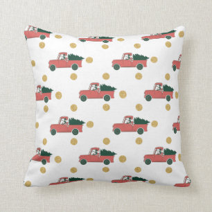 Mickey Mouse   Home for Christmas Pattern Throw Pillow