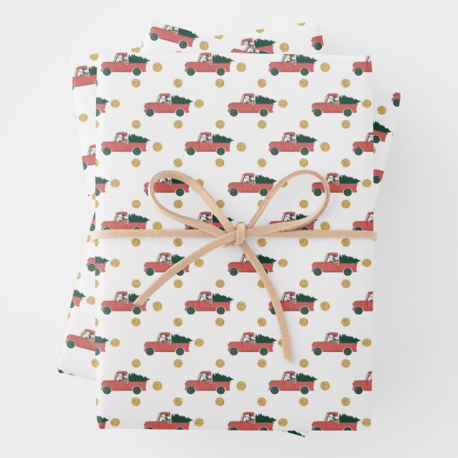 Mickey Mouse | Home for Christmas Pattern Wrapping Paper Sheet (In situ)