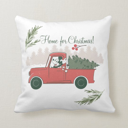 Mickey Mouse Home for Christmas Throw Pillow Zazzle.ca