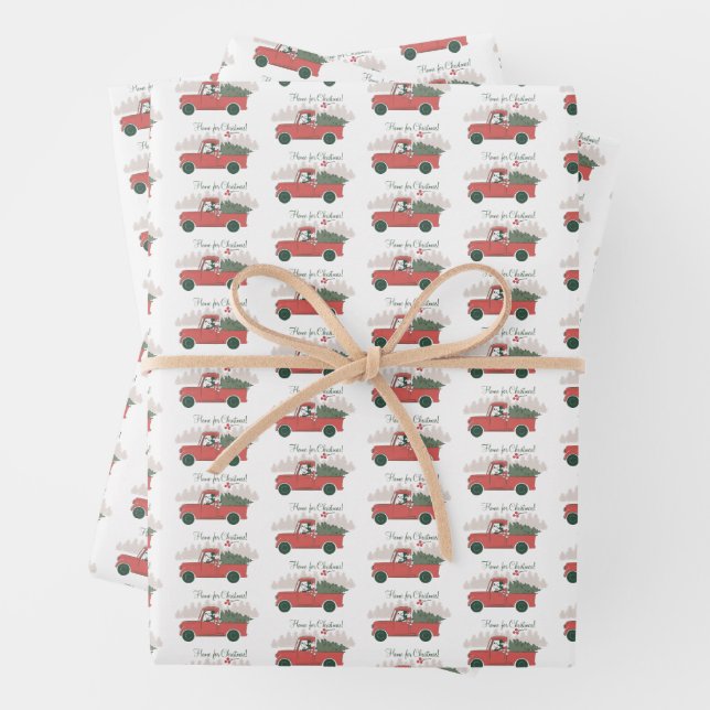 Mickey Mouse | Home for Christmas Wrapping Paper Sheet (In situ)