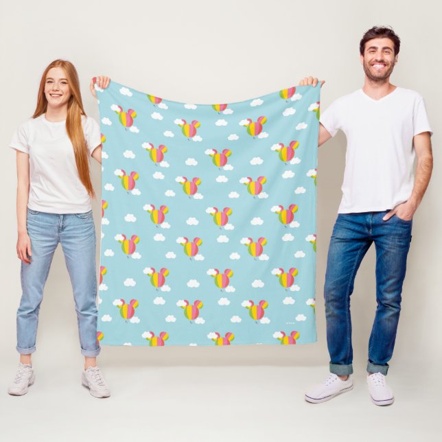 Mickey Mouse Hot Air Balloon Pattern Fleece Blanket (In Situ)