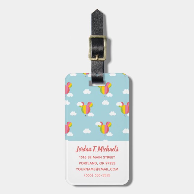 Mickey Mouse Hot Air Balloon Pattern Luggage Tag (Front Vertical)