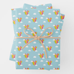 Mickey Mouse Hot Air Balloon Pattern Wrapping Paper Sheet