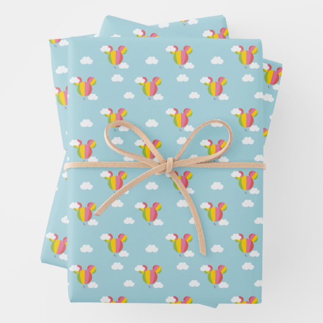Mickey Mouse Hot Air Balloon Pattern Wrapping Paper Sheet (In situ)