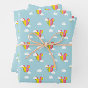 Mickey Mouse Hot Air Balloon Pattern Wrapping Paper Sheet