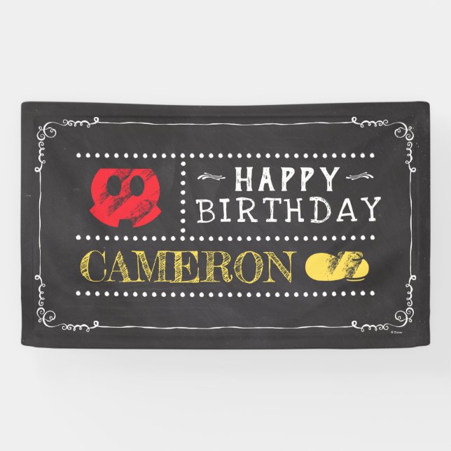 Mickey Mouse Icon Chalkboard Banner (Horizontal)
