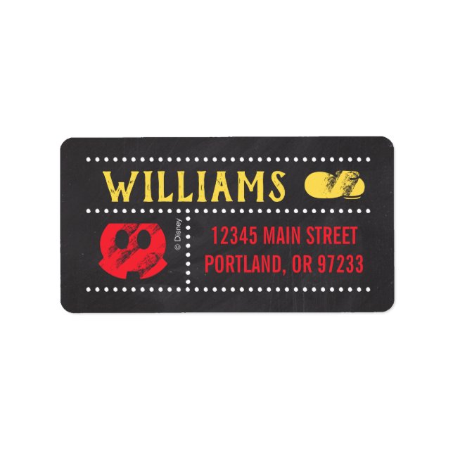 Mickey Mouse Icon Chalkboard Label (Front)