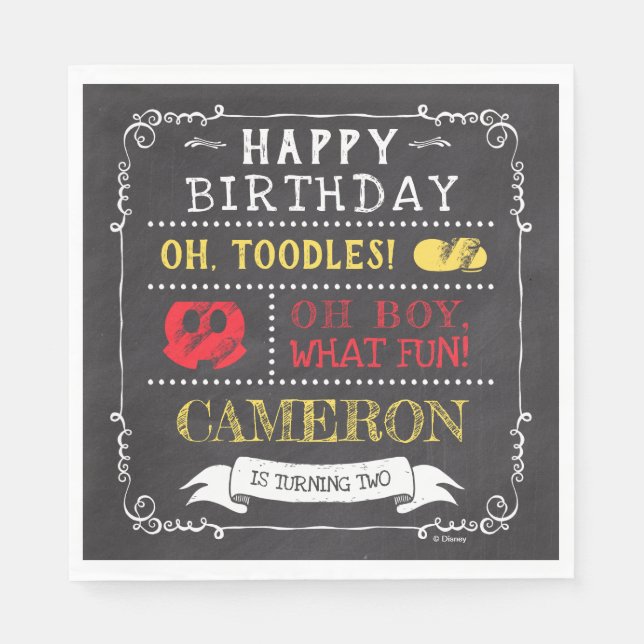 Mickey Mouse Icon Chalkboard Napkin (Front)