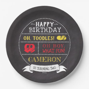 Mickey Mouse Icon Chalkboard Paper Plate