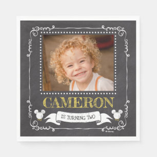 Mickey Mouse Icon Chalkboard Photo Napkin