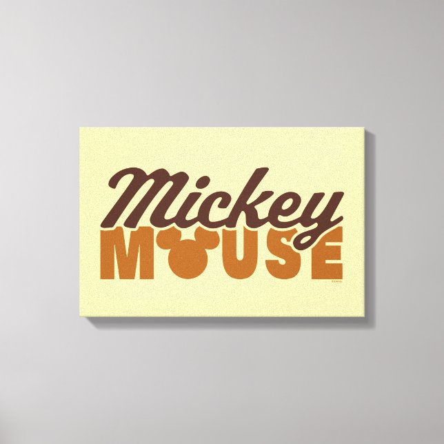 Mickey Mouse Icon Name Typography Canvas Print (Front)