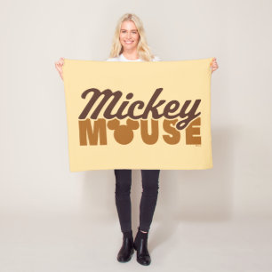 Mickey Mouse Icon Name Typography Fleece Blanket