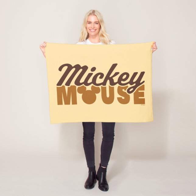 Mickey Mouse Icon Name Typography Fleece Blanket (In Situ)