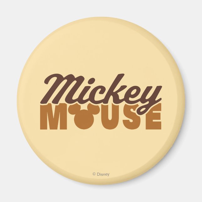 Mickey Mouse Icon Name Typography Magnet (Front)