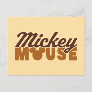 Mickey Mouse Icon Name Typography Postcard