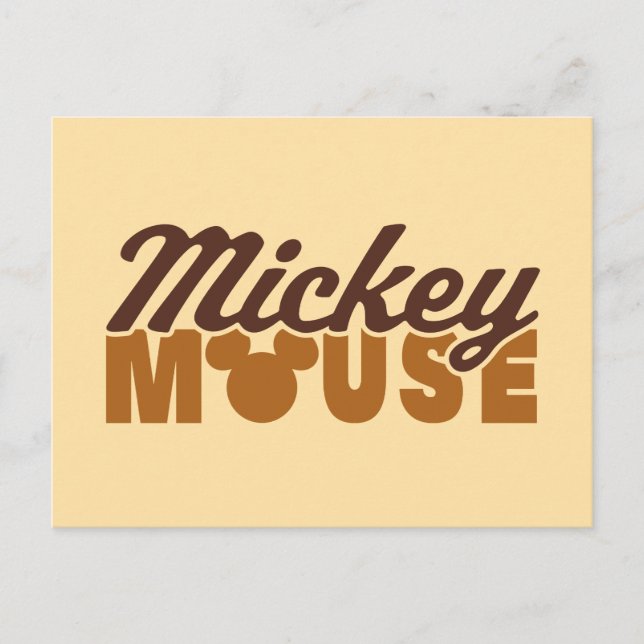 Mickey Mouse Icon Name Typography Postcard (Front)