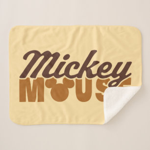 Mickey Mouse Icon Name Typography Sherpa Blanket