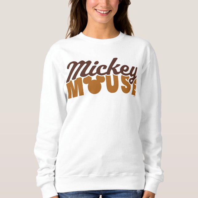 Mickey Mouse Icon Name Typography Sweatshirt (Front)