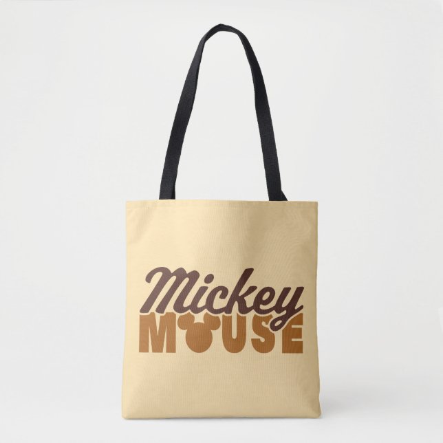 Mickey Mouse Icon Name Typography Tote Bag (Front)