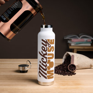 Mickey Mouse Icon Name Typography Water Bottle