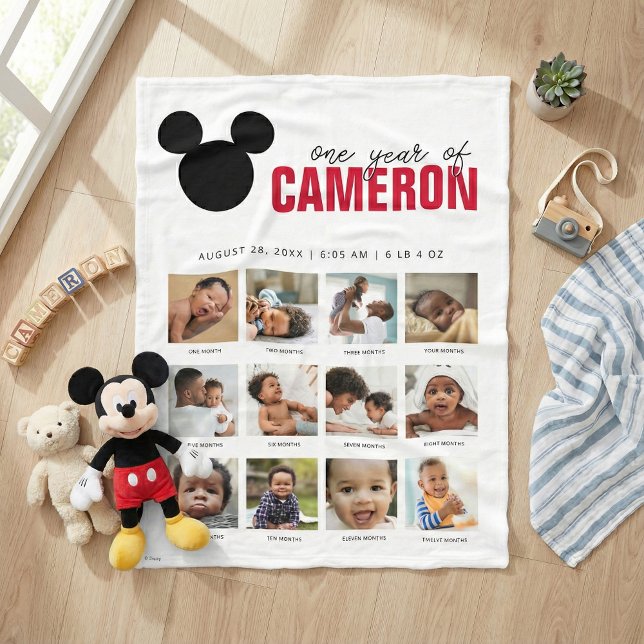Mickey Mouse Icon | One Year of - 12 Months Fleece Blanket (Creator Uploaded)