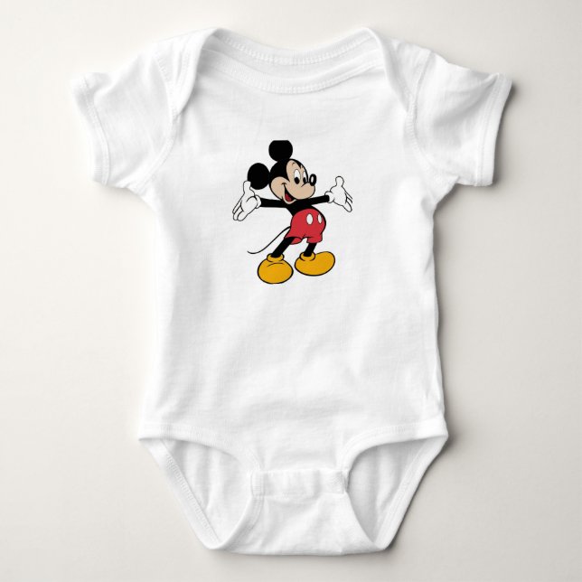 Mickey Mouse image one piece Baby Bodysuit (Front)