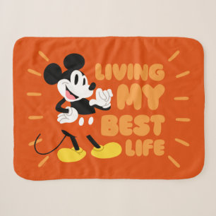 Mickey Mouse   Living My Best Life Sherpa Blanket