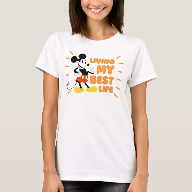 Mickey Mouse | Living My Best Life T-Shirt (Front)