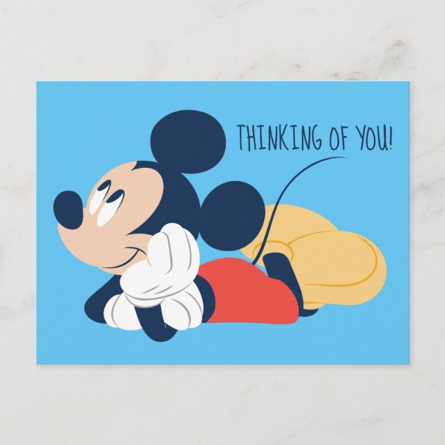 Mickey Mouse - Lost in Thought Postcard (Front)